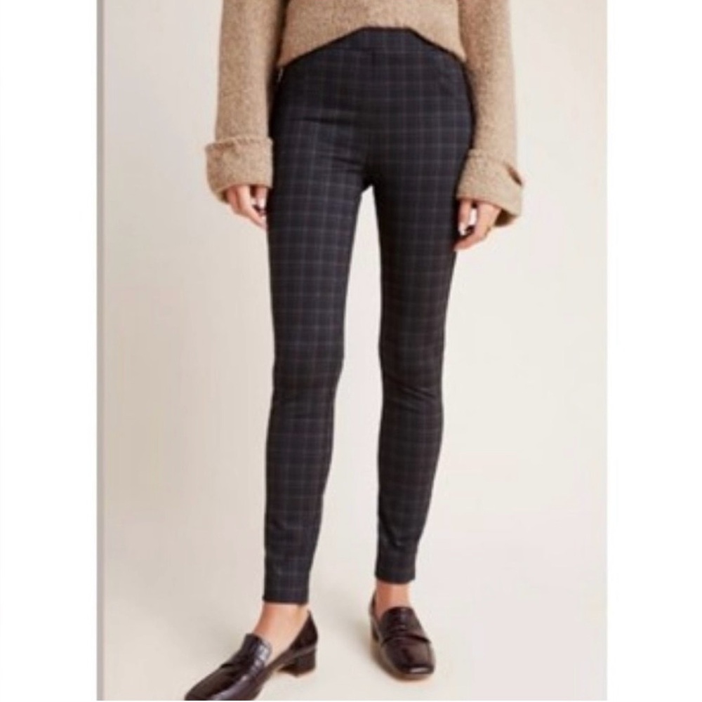 Sanctuary Runway Leggings Brown Grey Plaid Skinny Pants